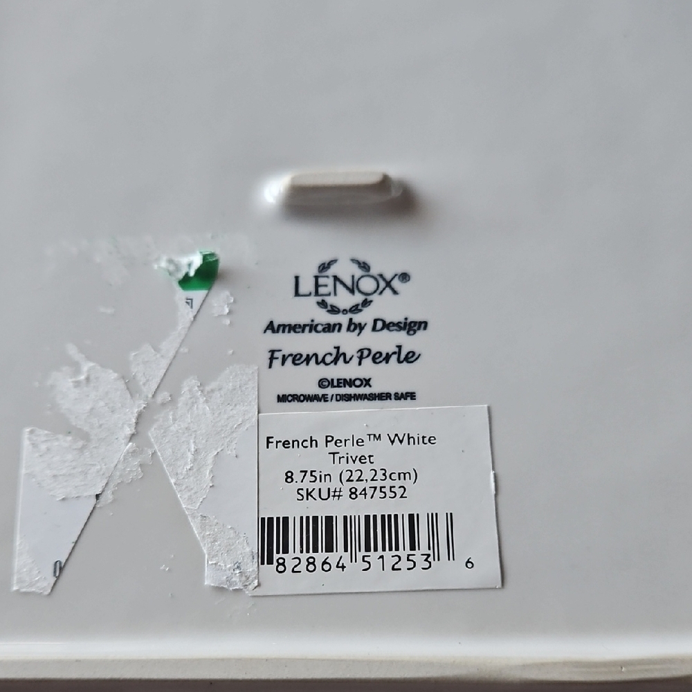 Lenox French Perle White Ceramic Trivet Plate. - Picture 4 of 6